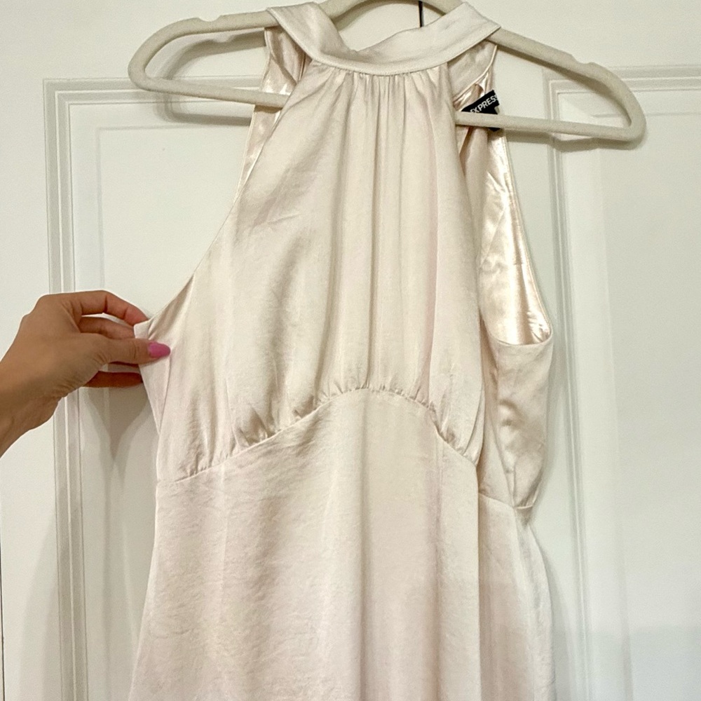 Express Cream Backless Dress